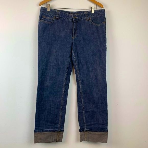 MICHAEL‎ KORS Cuffed Jeans w/ Gold Accent Buckle Sz 14 - Picture 1 of 12
